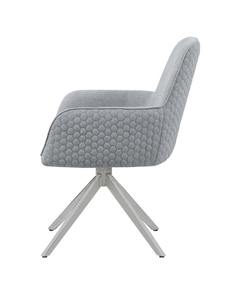 Abby Light Gray/Chrome Flare Arm Side Chair - 110322 - Bien Home Furniture & Electronics