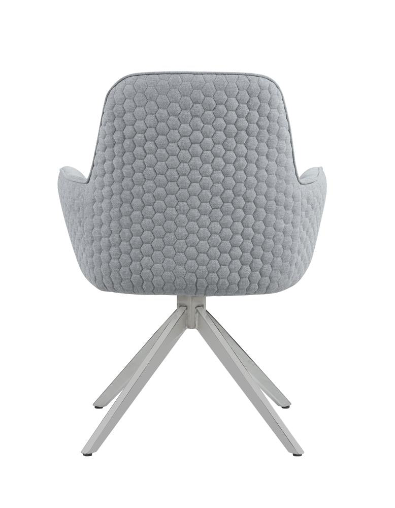Abby Light Gray/Chrome Flare Arm Side Chair - 110322 - Bien Home Furniture & Electronics