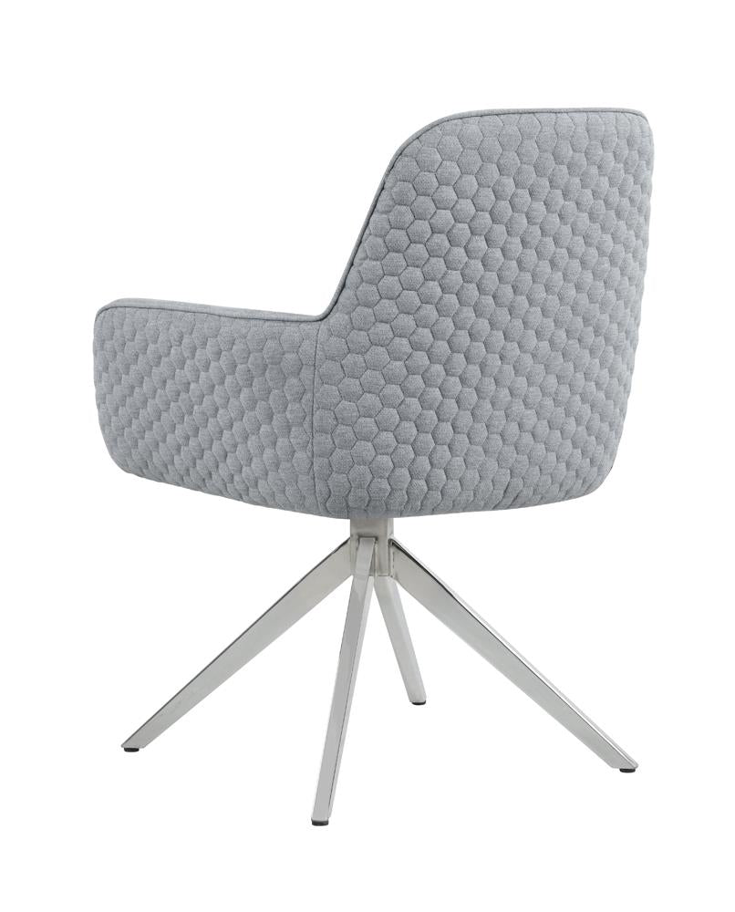 Abby Light Gray/Chrome Flare Arm Side Chair - 110322 - Bien Home Furniture & Electronics