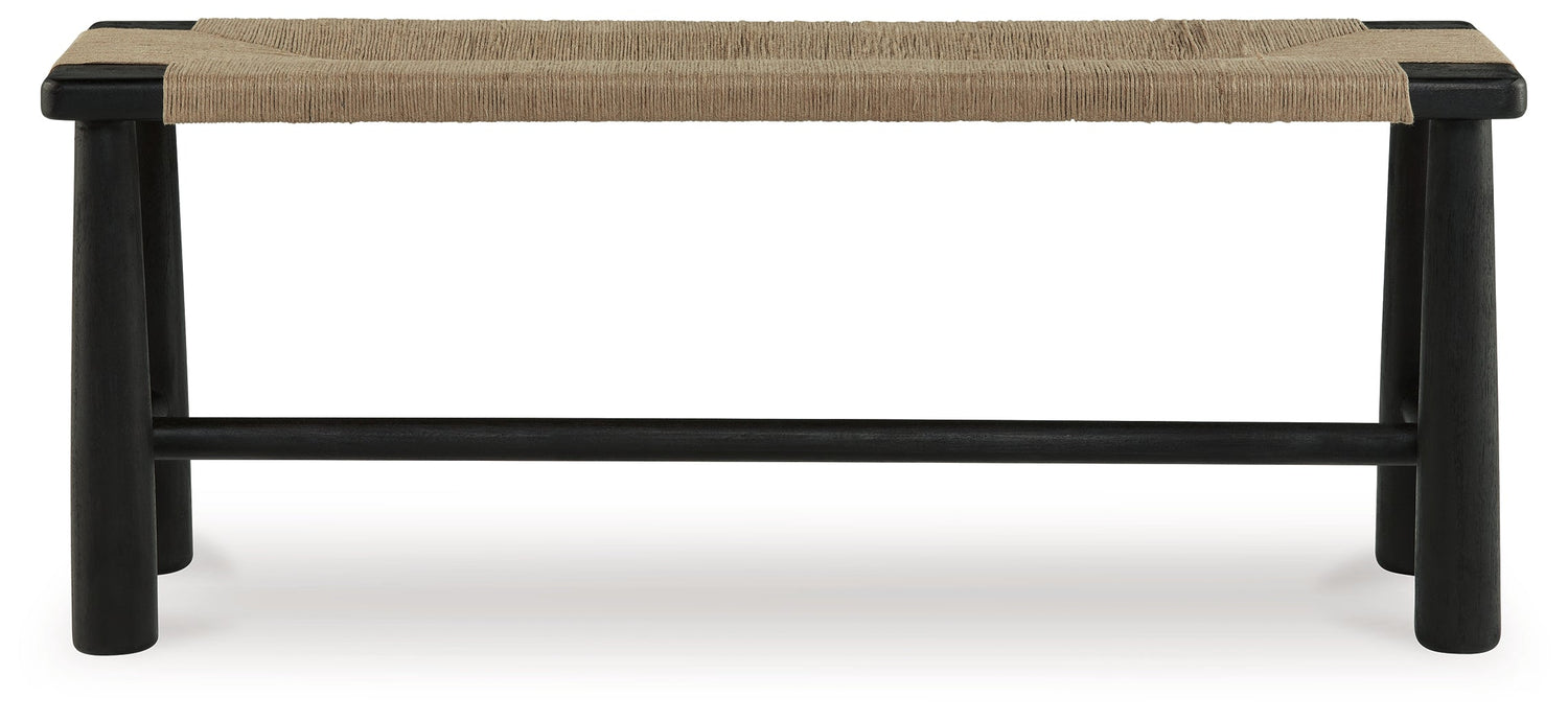 Acerman Black/Natural Accent Bench - A3000684 - Bien Home Furniture & Electronics