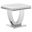 Adabella U-Base Square End Table White/Chrome - 708537 - Bien Home Furniture & Electronics