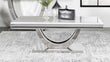 Adabella White/Chrome U-Base Rectangle Coffee Table - 708538 - Bien Home Furniture & Electronics