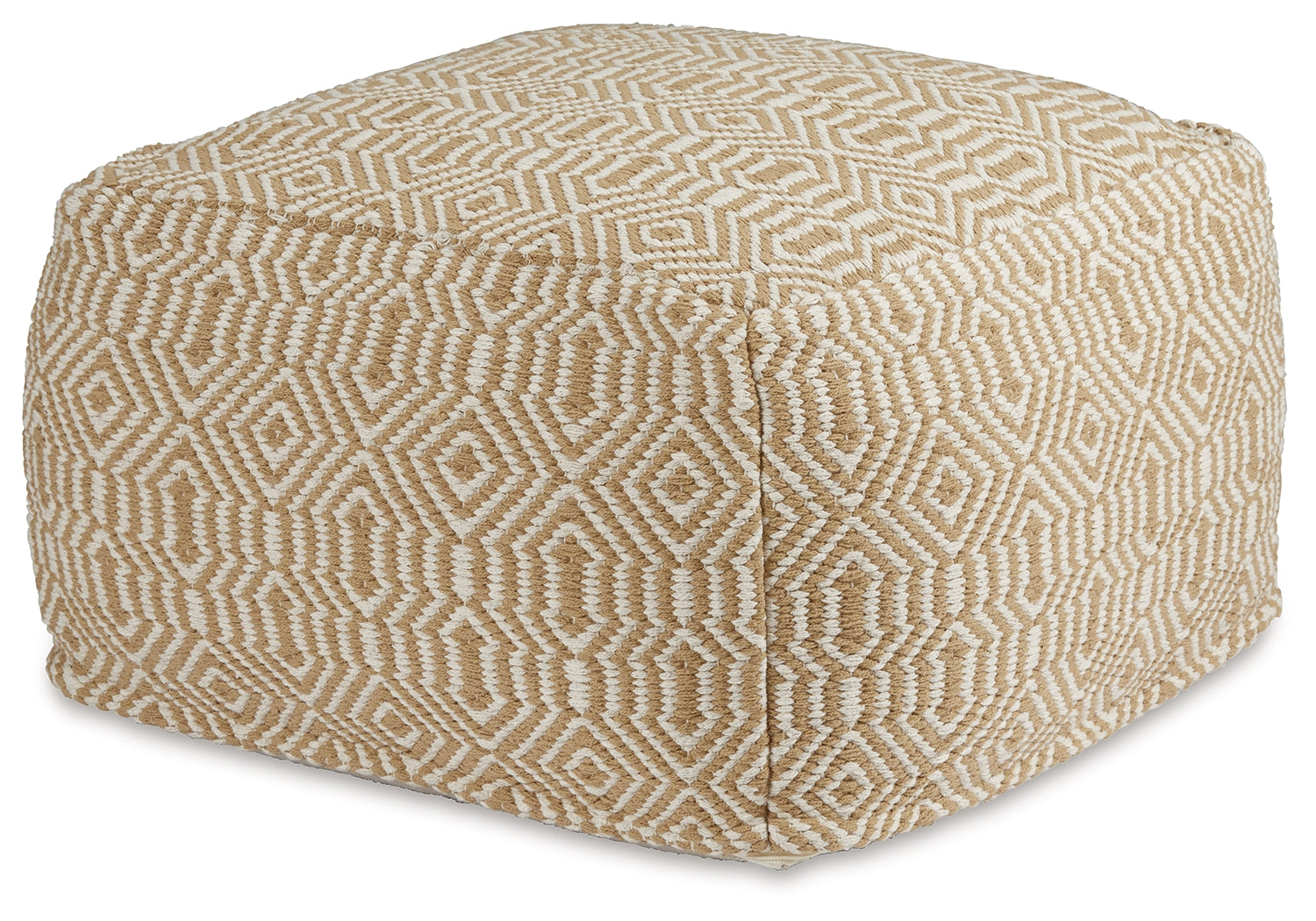 Adamont Tan/Ivory Pouf - A1001059 - Bien Home Furniture &amp; Electronics