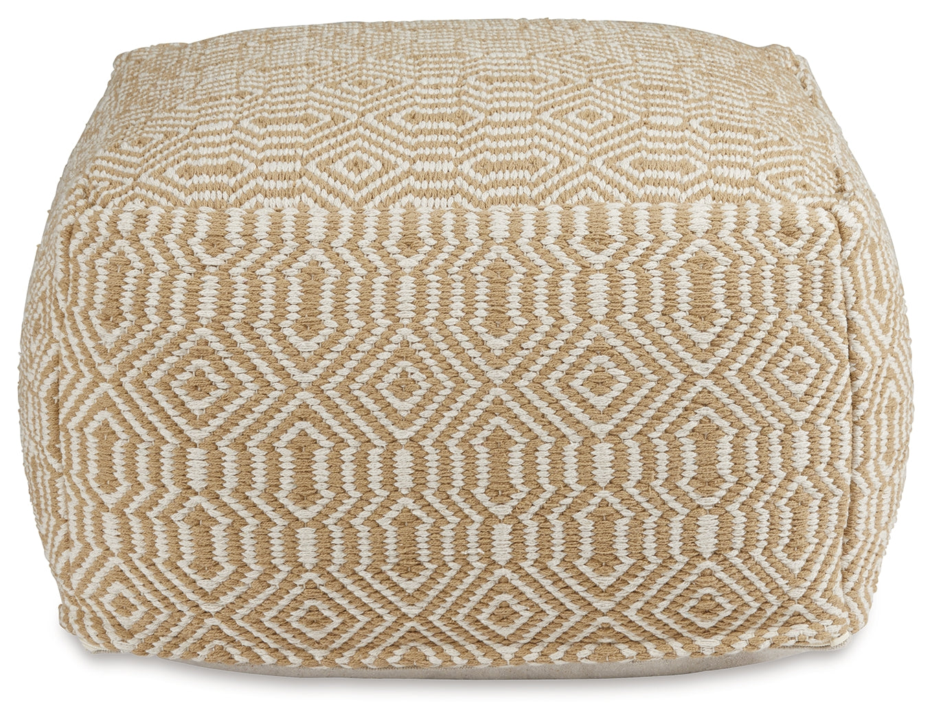 Adamont Tan/Ivory Pouf - A1001059 - Bien Home Furniture &amp; Electronics