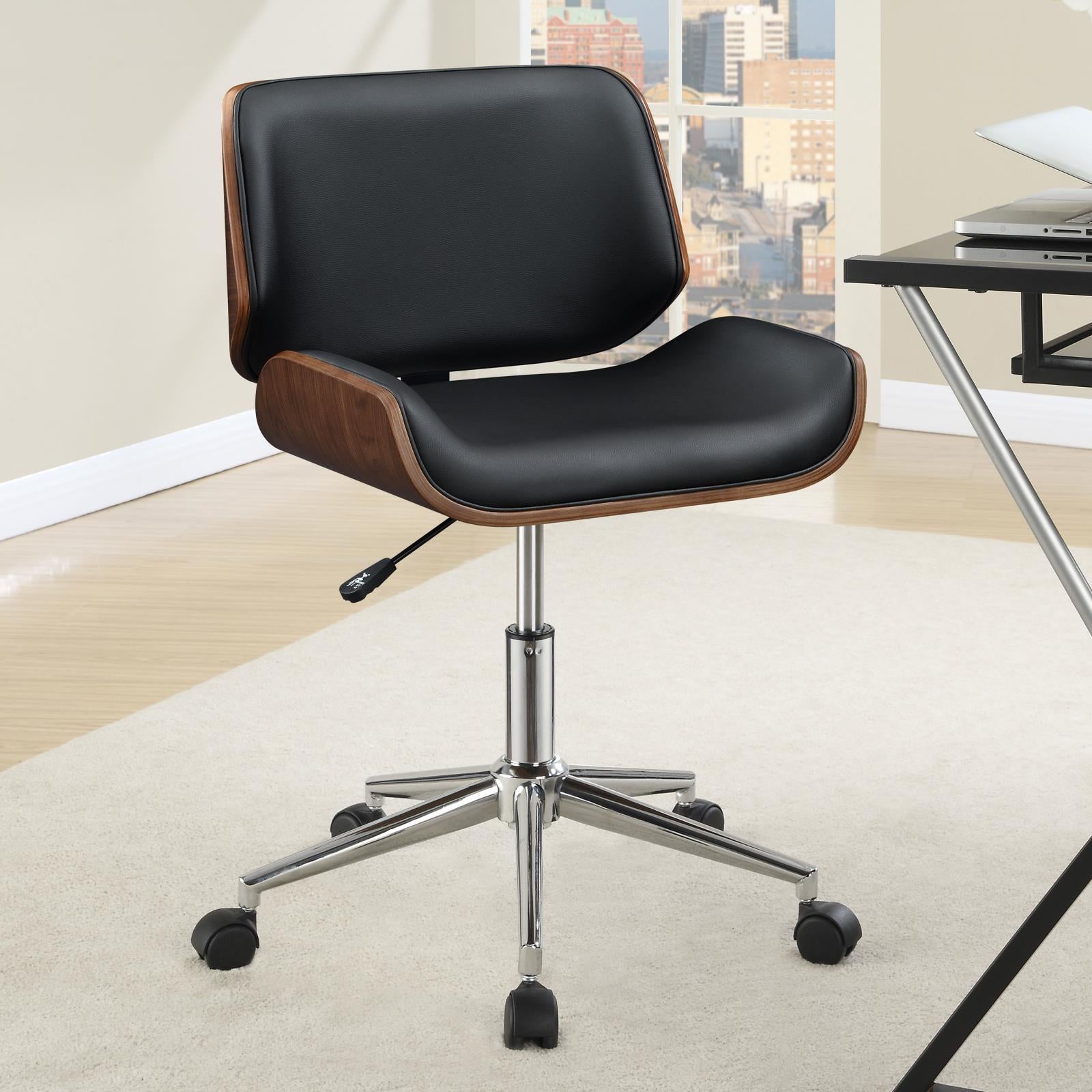 Addington Black/Chrome Adjustable Height Office Chair - 800612 - Bien Home Furniture &amp; Electronics