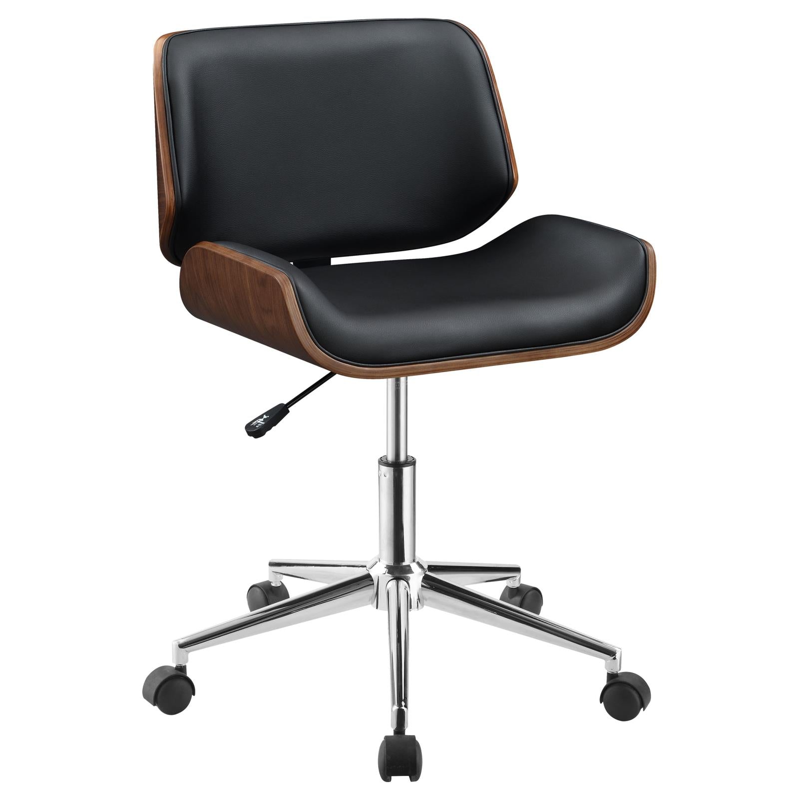 Addington Black/Chrome Adjustable Height Office Chair - 800612 - Bien Home Furniture &amp; Electronics