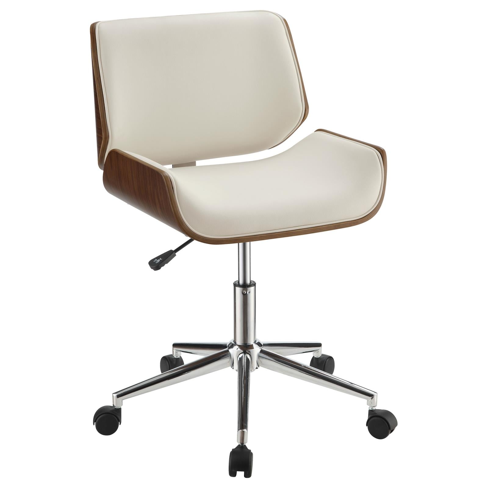 Addington Ecru/Chrome Adjustable Height Office Chair - 800613 - Bien Home Furniture &amp; Electronics