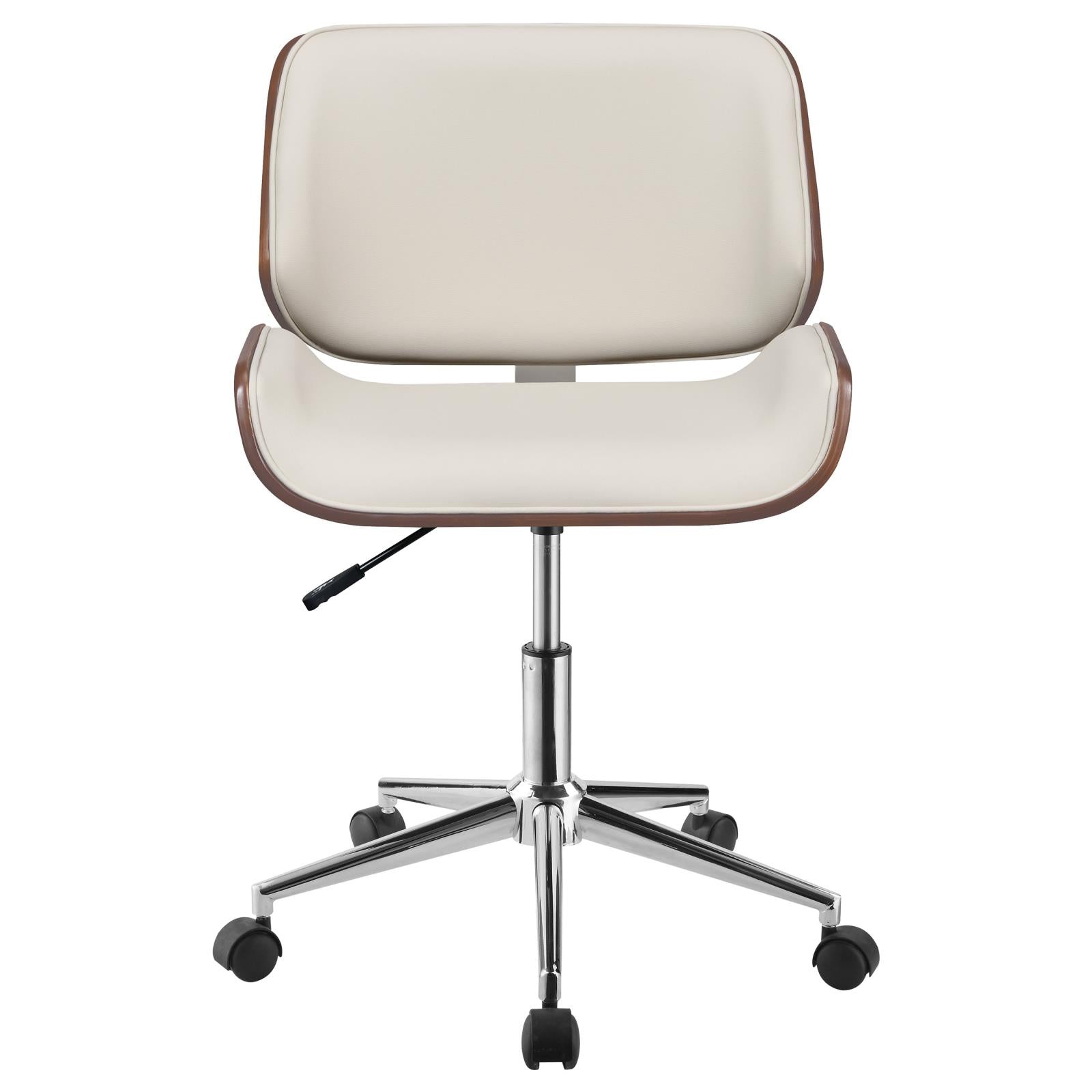 Addington Ecru/Chrome Adjustable Height Office Chair - 800613 - Bien Home Furniture &amp; Electronics