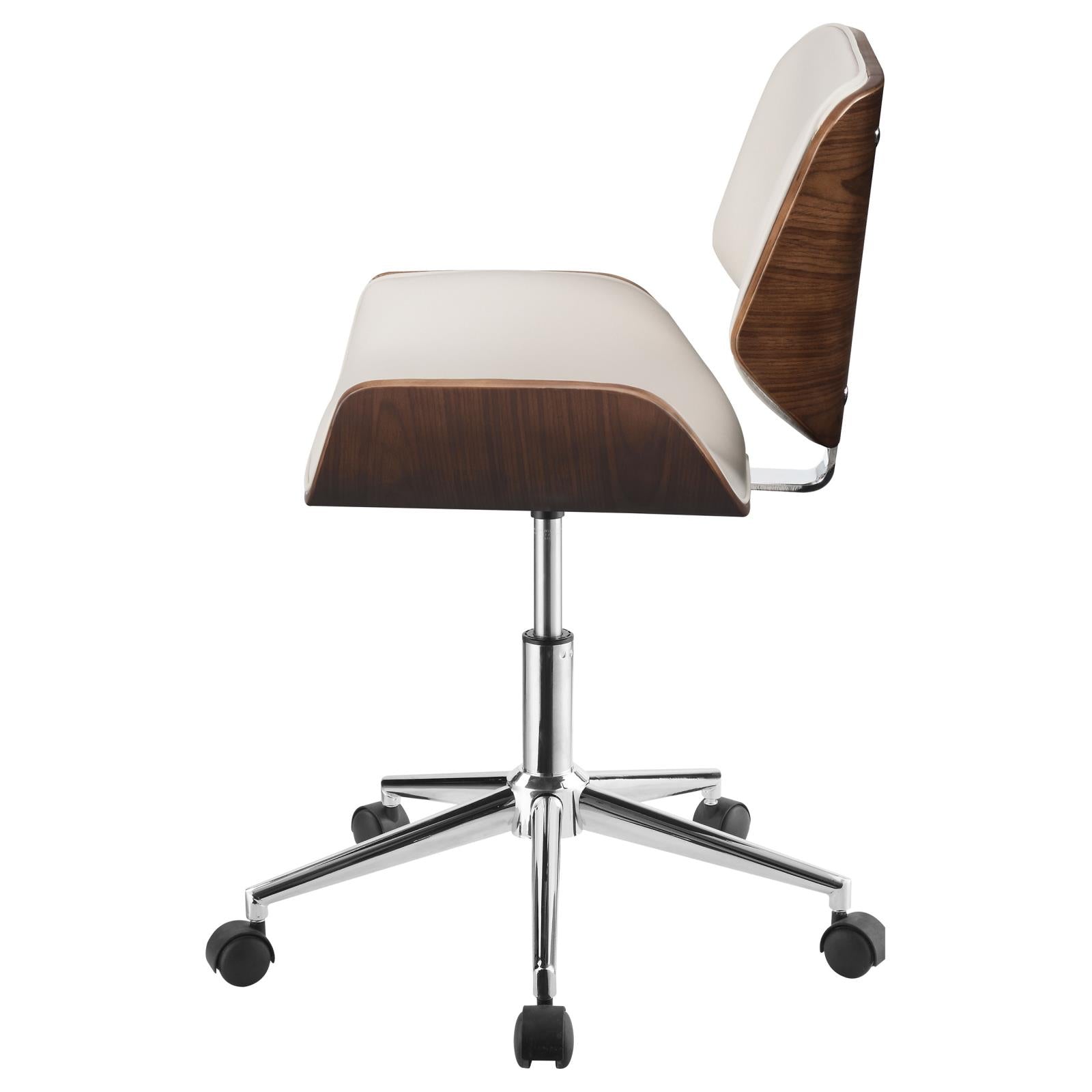 Addington Ecru/Chrome Adjustable Height Office Chair - 800613 - Bien Home Furniture &amp; Electronics