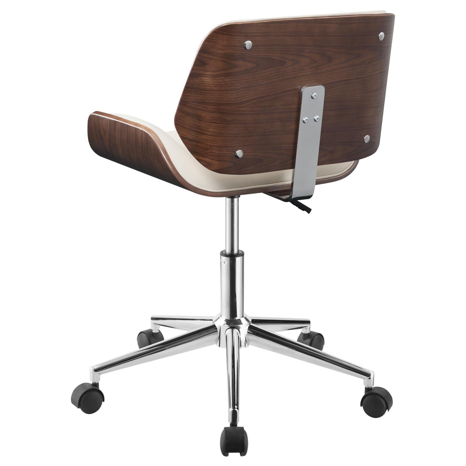 Addington Ecru/Chrome Adjustable Height Office Chair - 800613 - Bien Home Furniture &amp; Electronics