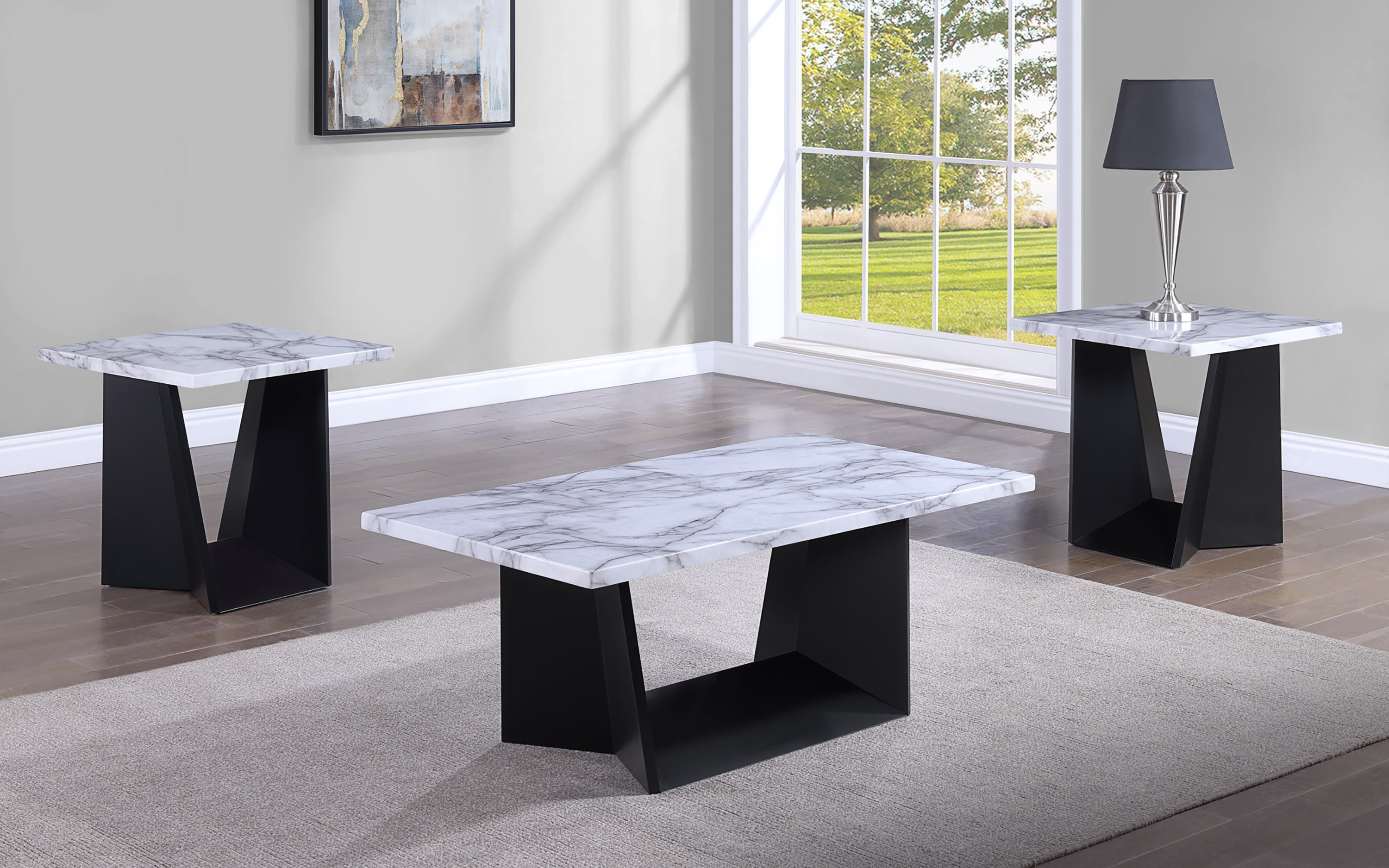 3 piece marble discount coffee table set