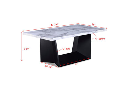 Adea Black/White Marble-Top 3-Piece Coffee Table Set - SET | 4226-TOP | 4226-BASE - Bien Home Furniture &amp; Electronics