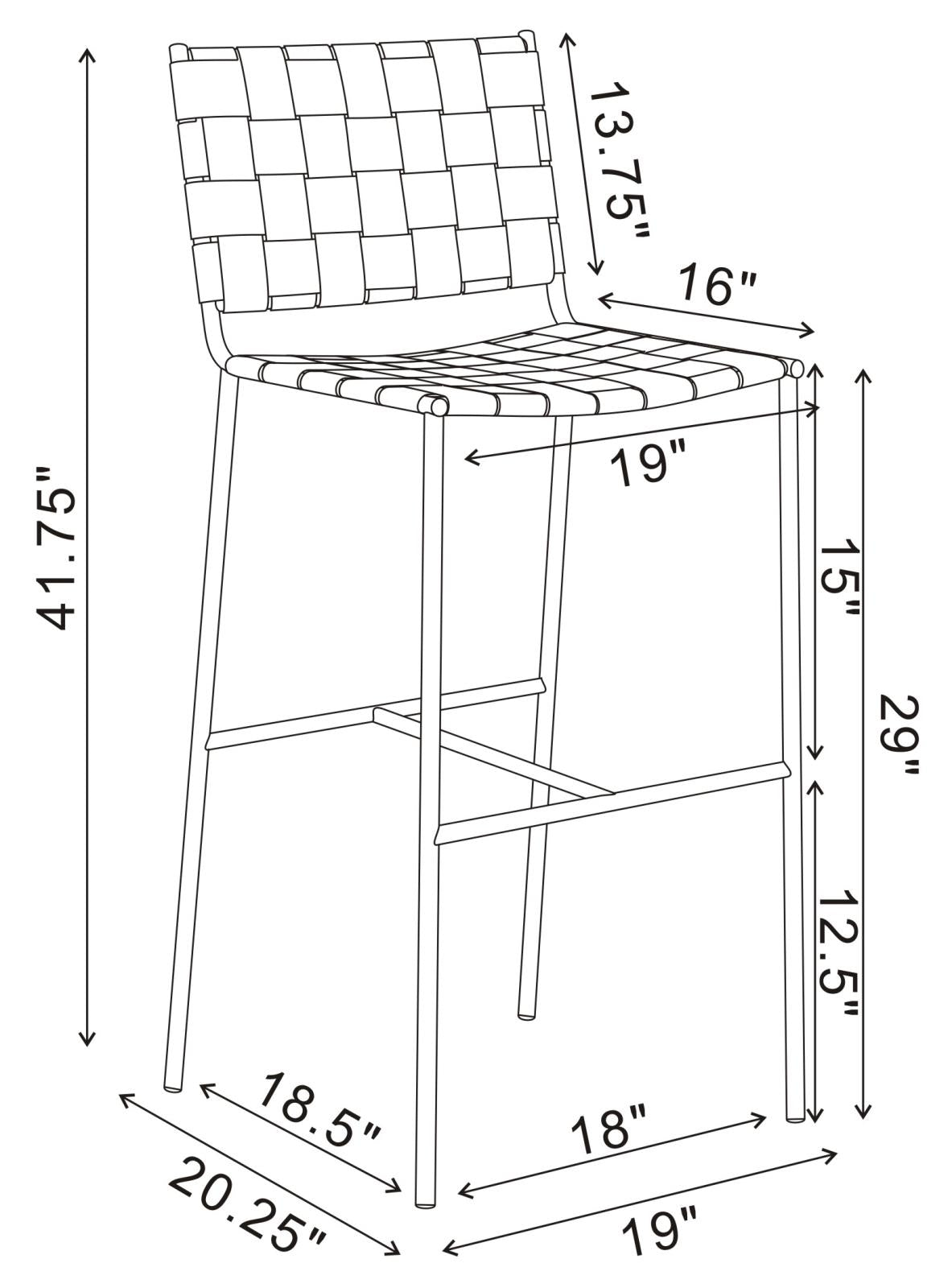Adelaide Brown/Chrome Upholstered Bar Stool with Open Back - 183584 - Bien Home Furniture & Electronics