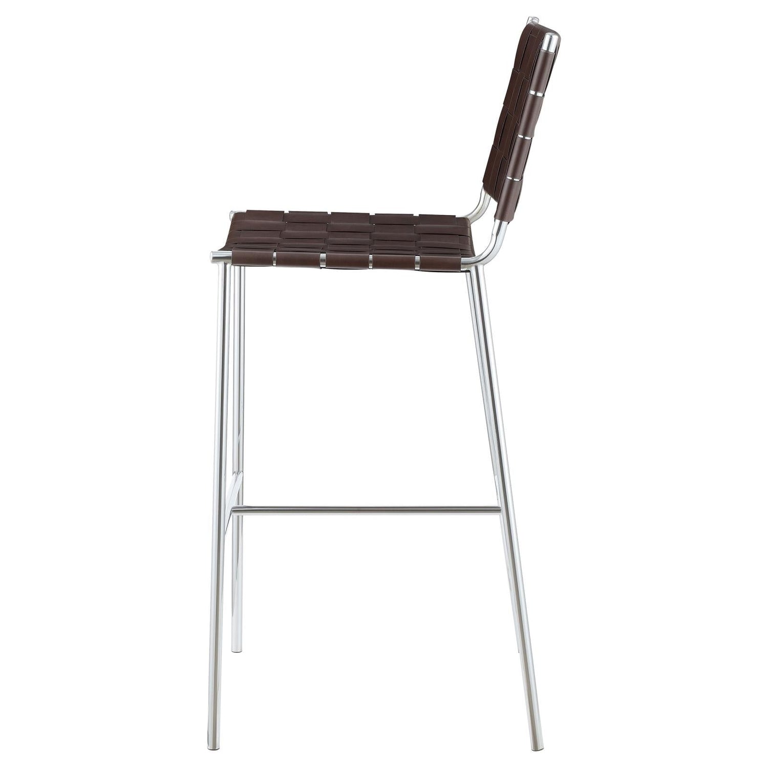 Adelaide Brown/Chrome Upholstered Bar Stool with Open Back - 183584 - Bien Home Furniture & Electronics