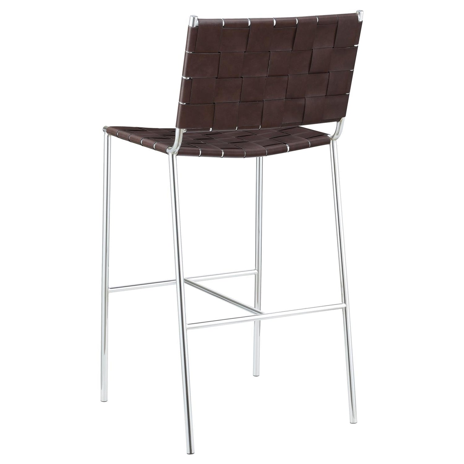Adelaide Brown/Chrome Upholstered Bar Stool with Open Back - 183584 - Bien Home Furniture & Electronics