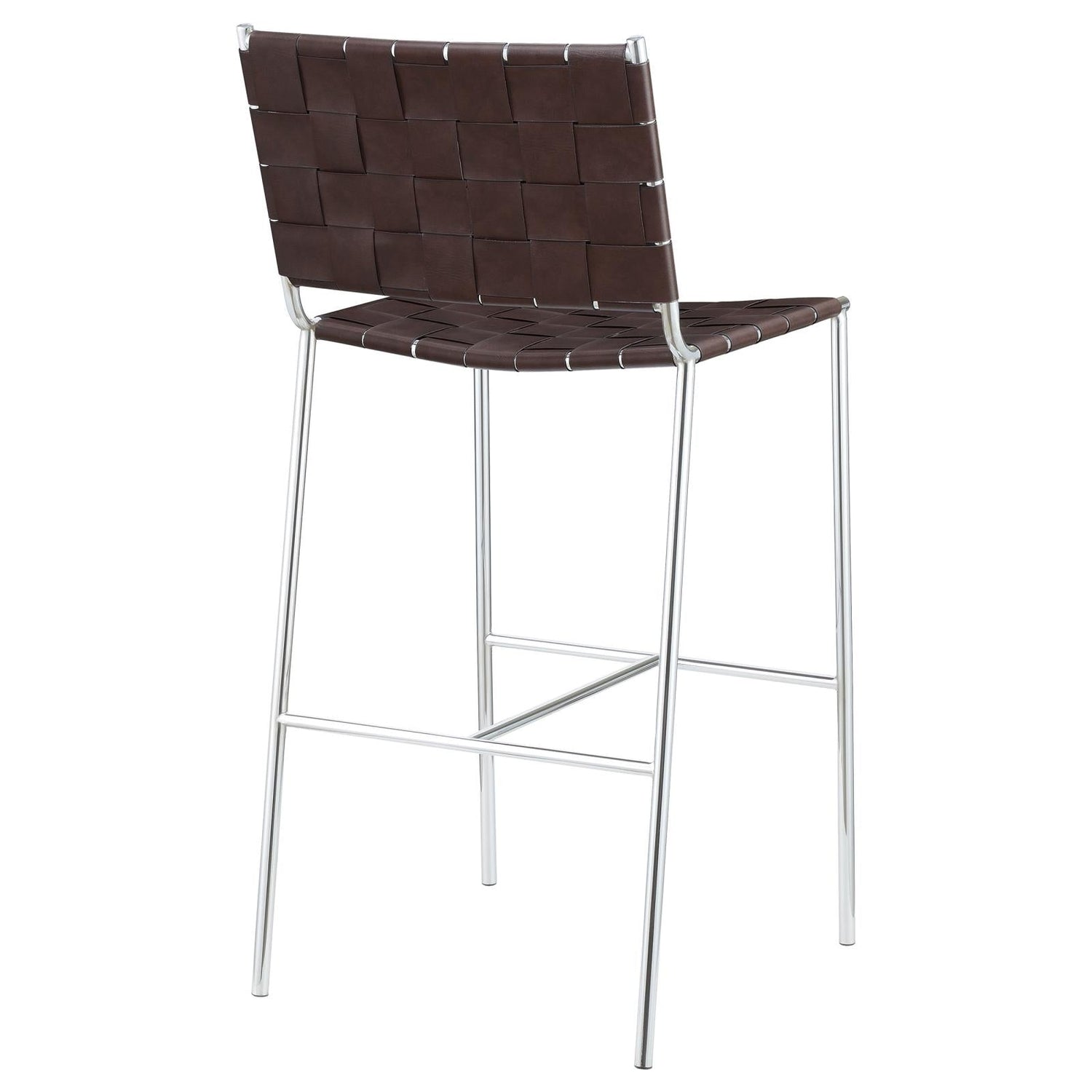 Adelaide Brown/Chrome Upholstered Bar Stool with Open Back - 183584 - Bien Home Furniture & Electronics