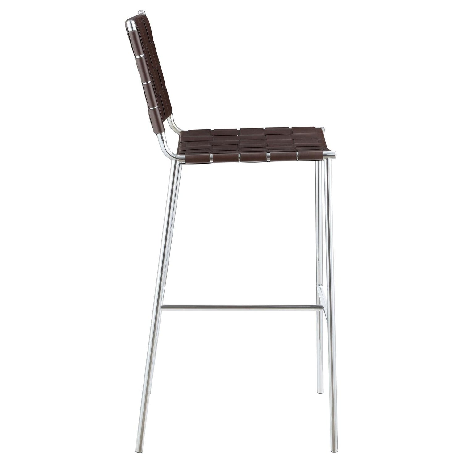 Adelaide Brown/Chrome Upholstered Bar Stool with Open Back - 183584 - Bien Home Furniture & Electronics