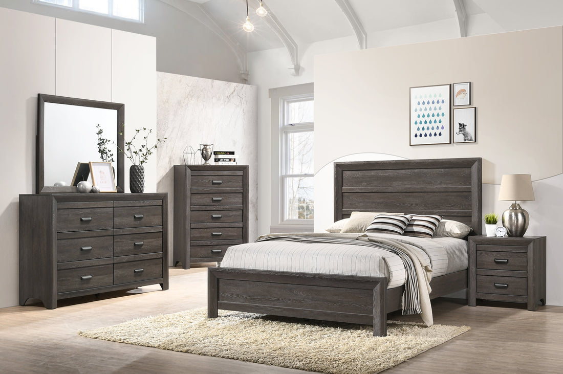 Adelaide Brown Queen Panel Bed - SET | B6700-Q-HBFB | B6700-KQ-RAIL - Bien Home Furniture &amp; Electronics