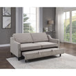 Adelia Cobblestone Velvet Convertible Studio Sofa with Pull-out Bed - 9428CB-3CL - Bien Home Furniture & Electronics