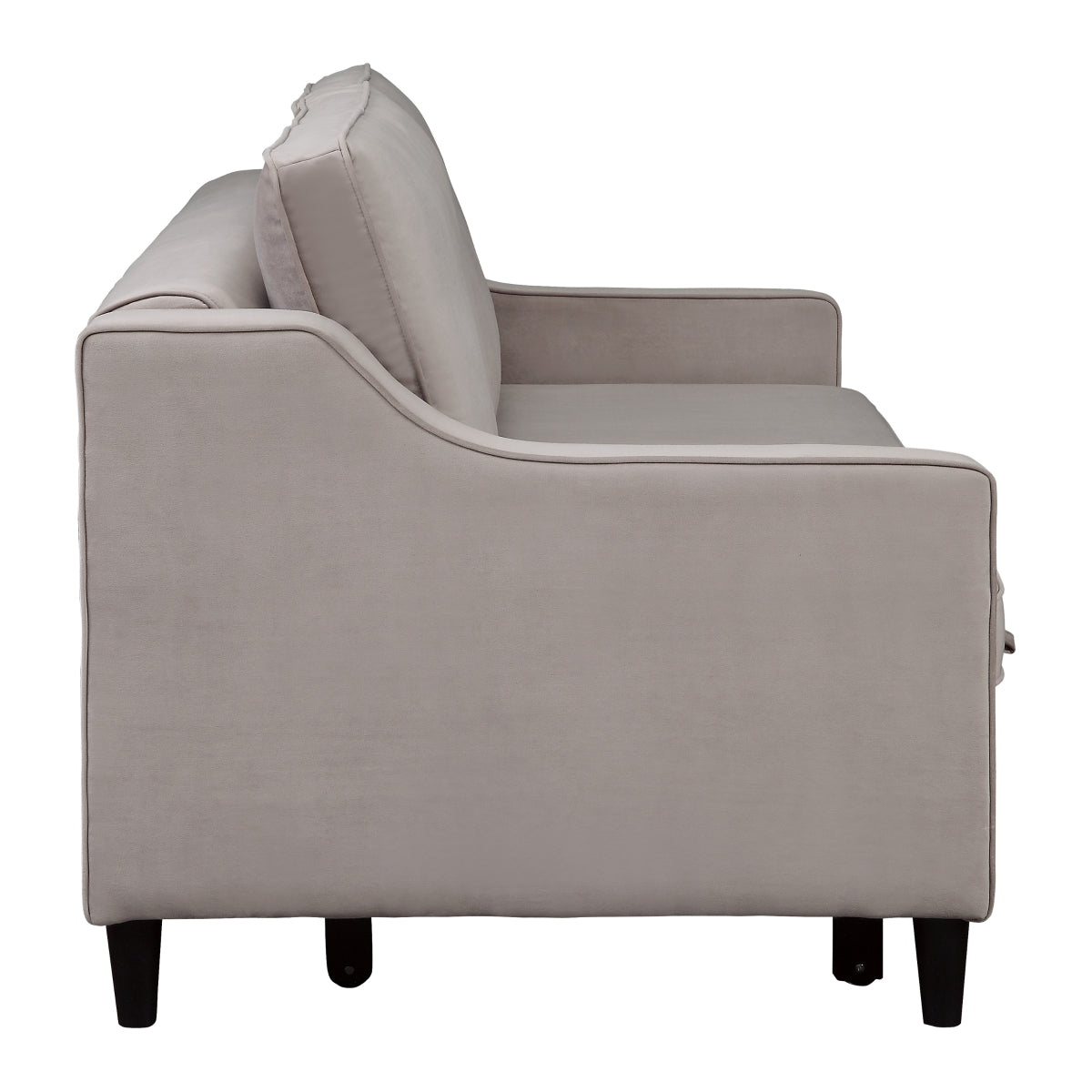 Adelia Cobblestone Velvet Convertible Studio Sofa with Pull-out Bed - 9428CB-3CL - Bien Home Furniture & Electronics