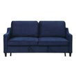 Adelia Navy  Velvet Convertible Studio Sofa with Pull-out Bed - 9428NV-3CL - Bien Home Furniture & Electronics