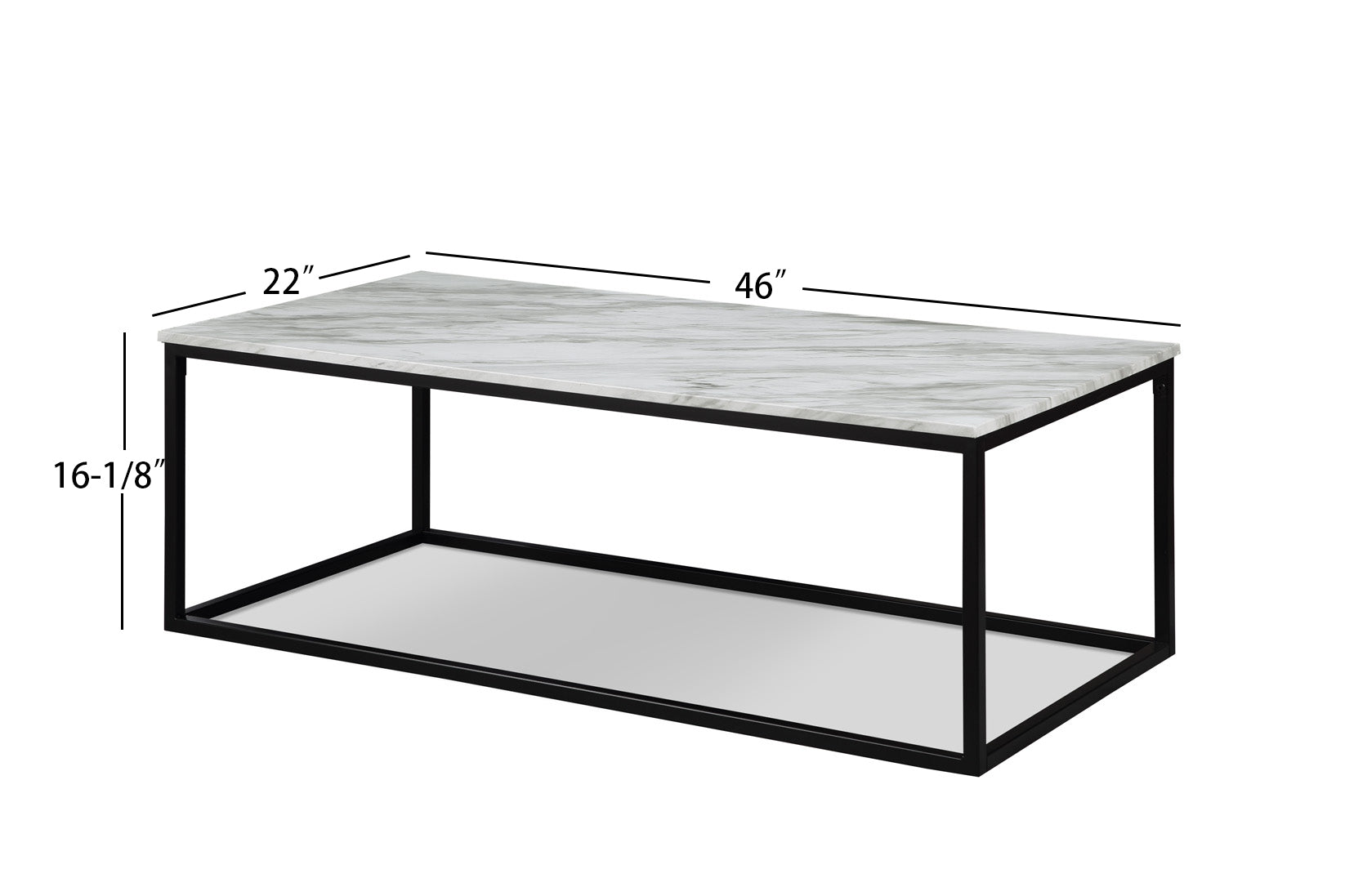 Adola Marble White 3-Piece Coffee Nesting Table Set - 4222SET-WH - Bien Home Furniture &amp; Electronics