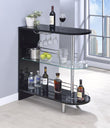 Adolfo Glossy Black/Clear 3-Tier Bar Table - 101063 - Bien Home Furniture & Electronics