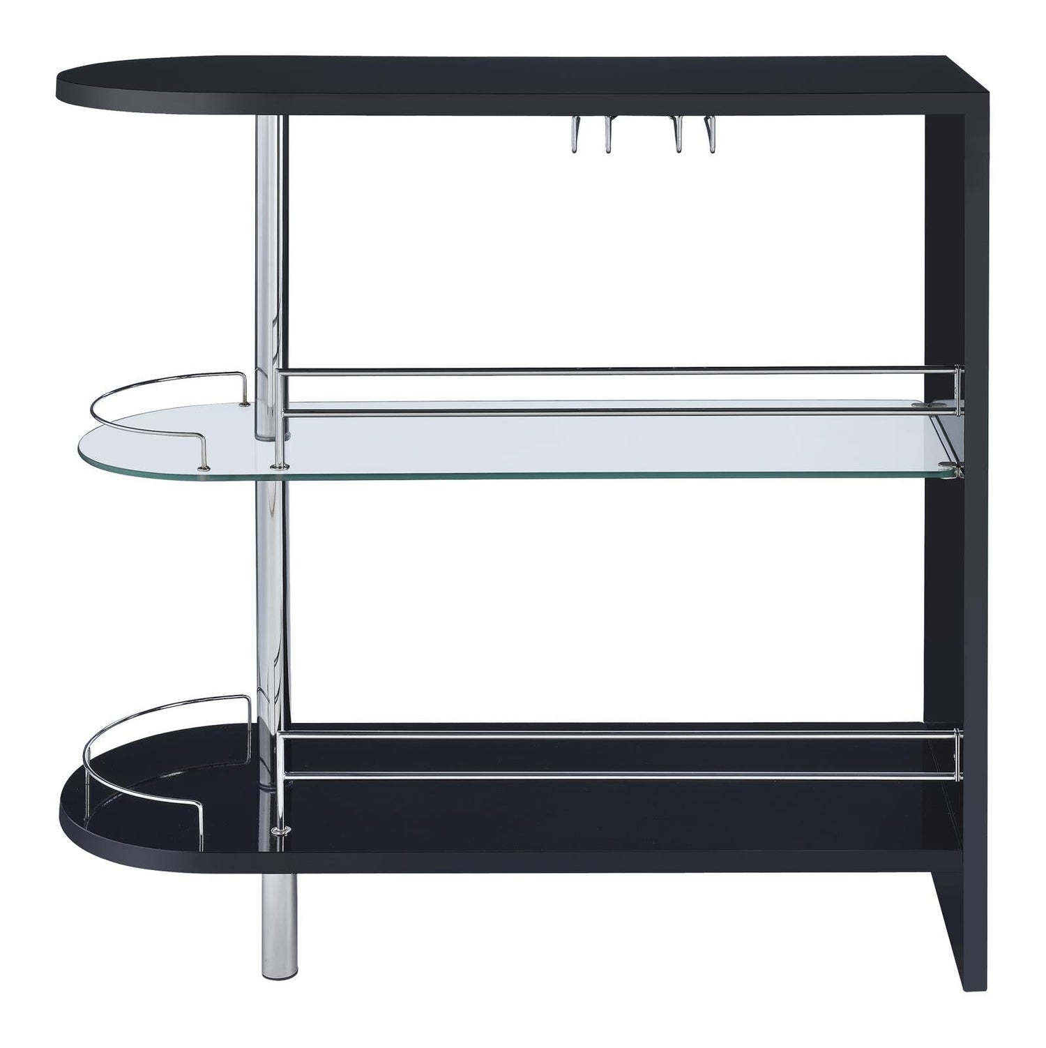 Adolfo Glossy Black/Clear 3-Tier Bar Table - 101063 - Bien Home Furniture & Electronics
