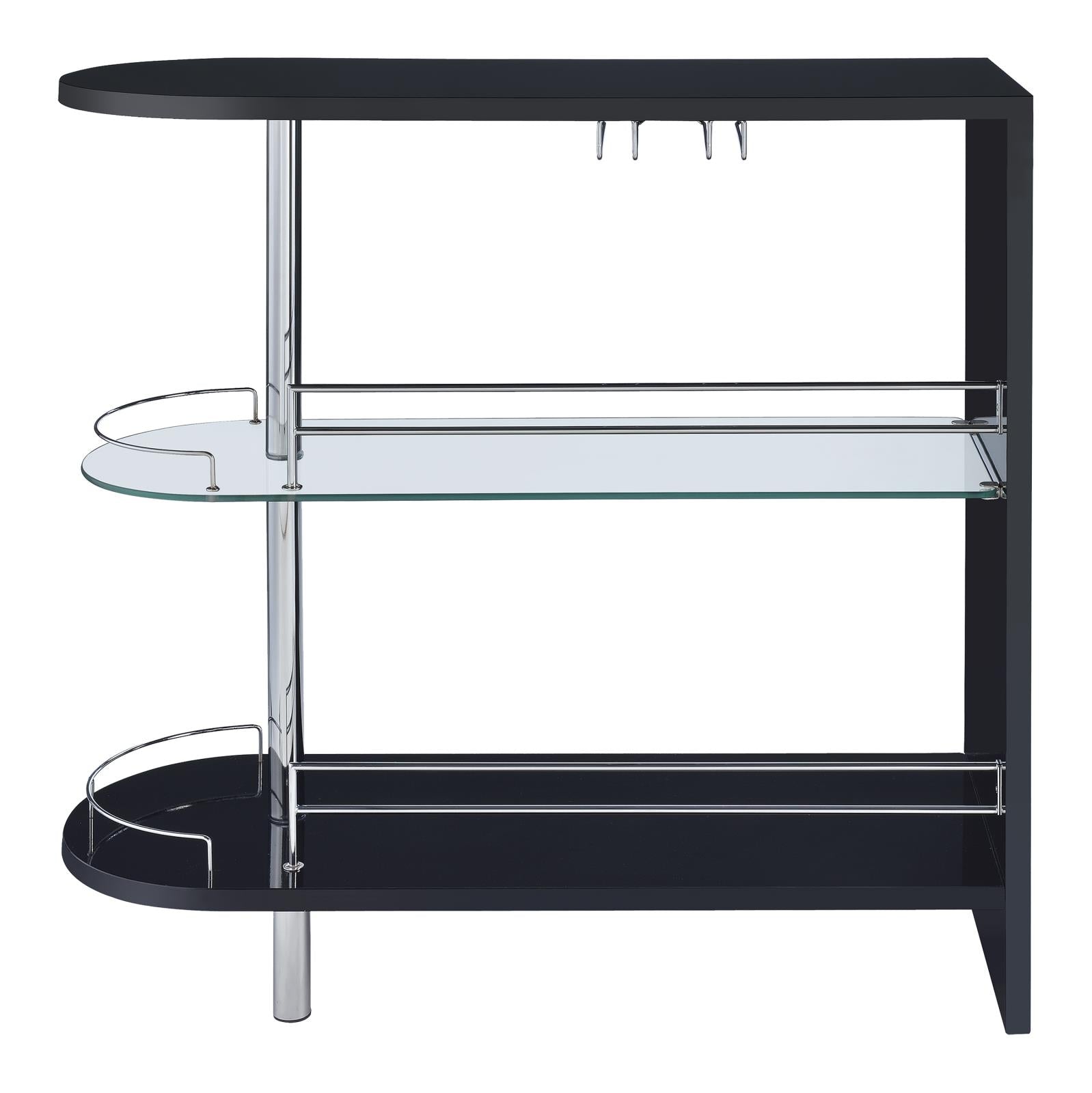 Adolfo Glossy Black/Clear 3-Tier Bar Table - 101063 - Bien Home Furniture & Electronics