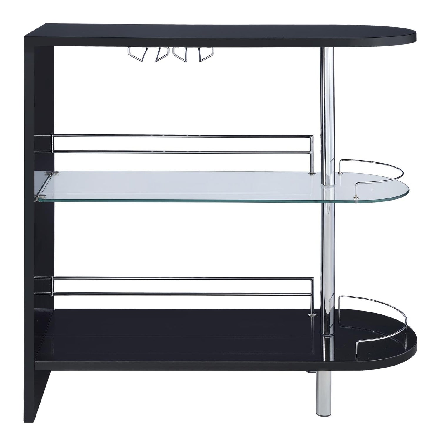 Adolfo Glossy Black/Clear 3-Tier Bar Table - 101063 - Bien Home Furniture & Electronics