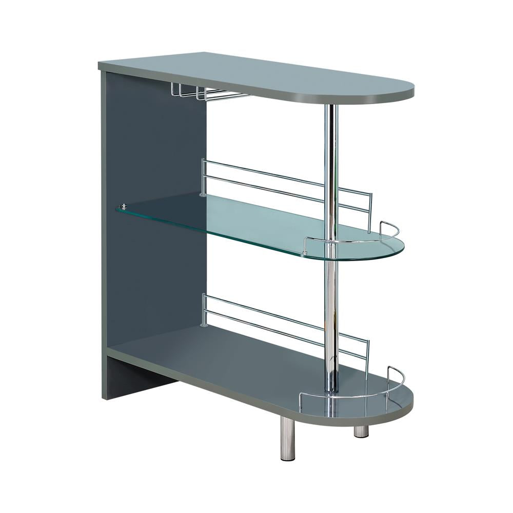 Adolfo Glossy Gray/Clear 3-Tier Bar Table - 101073 - Bien Home Furniture & Electronics
