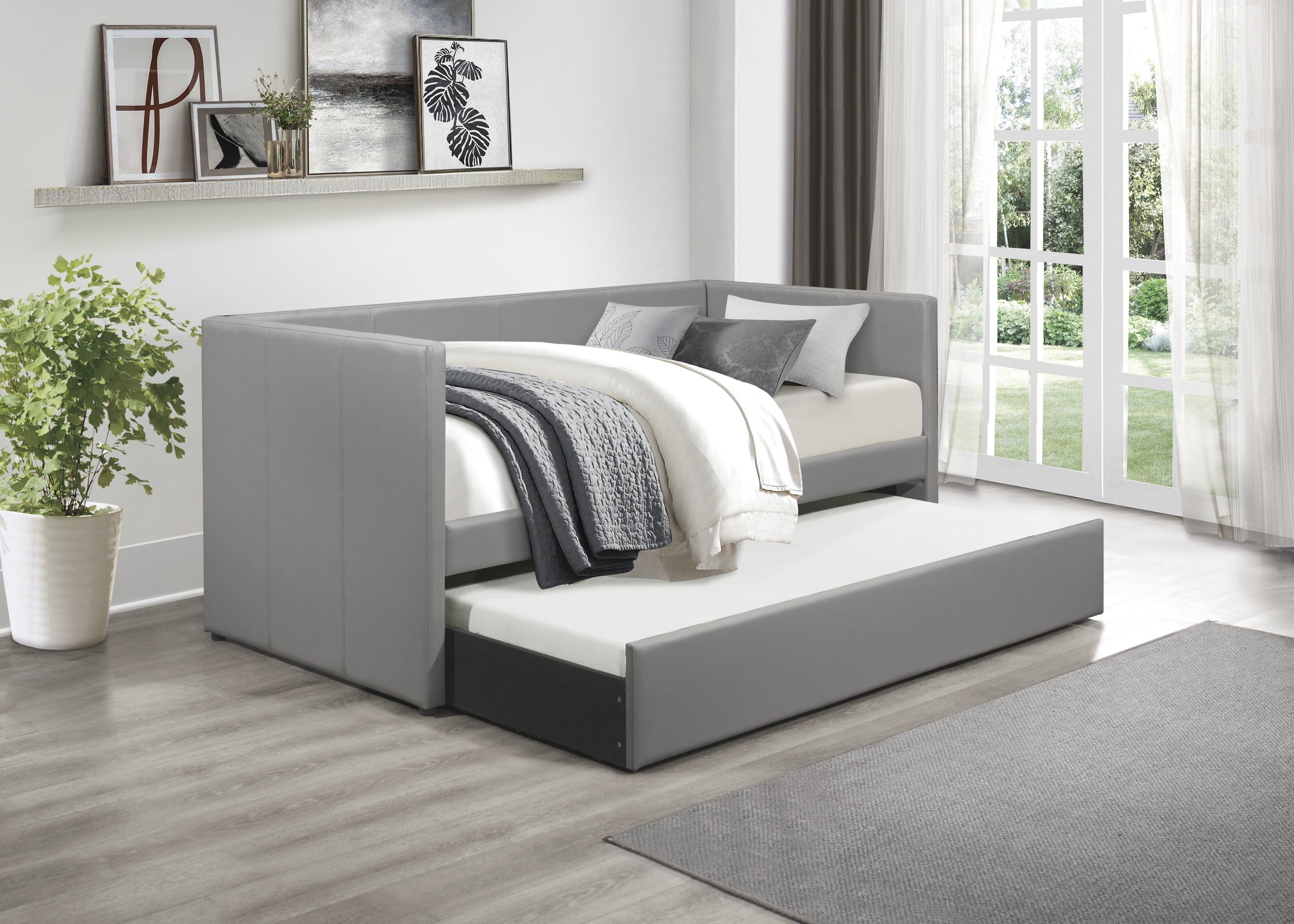 Adra Gray Twin Daybed with Trundle - SET | 4949GY-A | 4949GY-B - Bien Home Furniture & Electronics