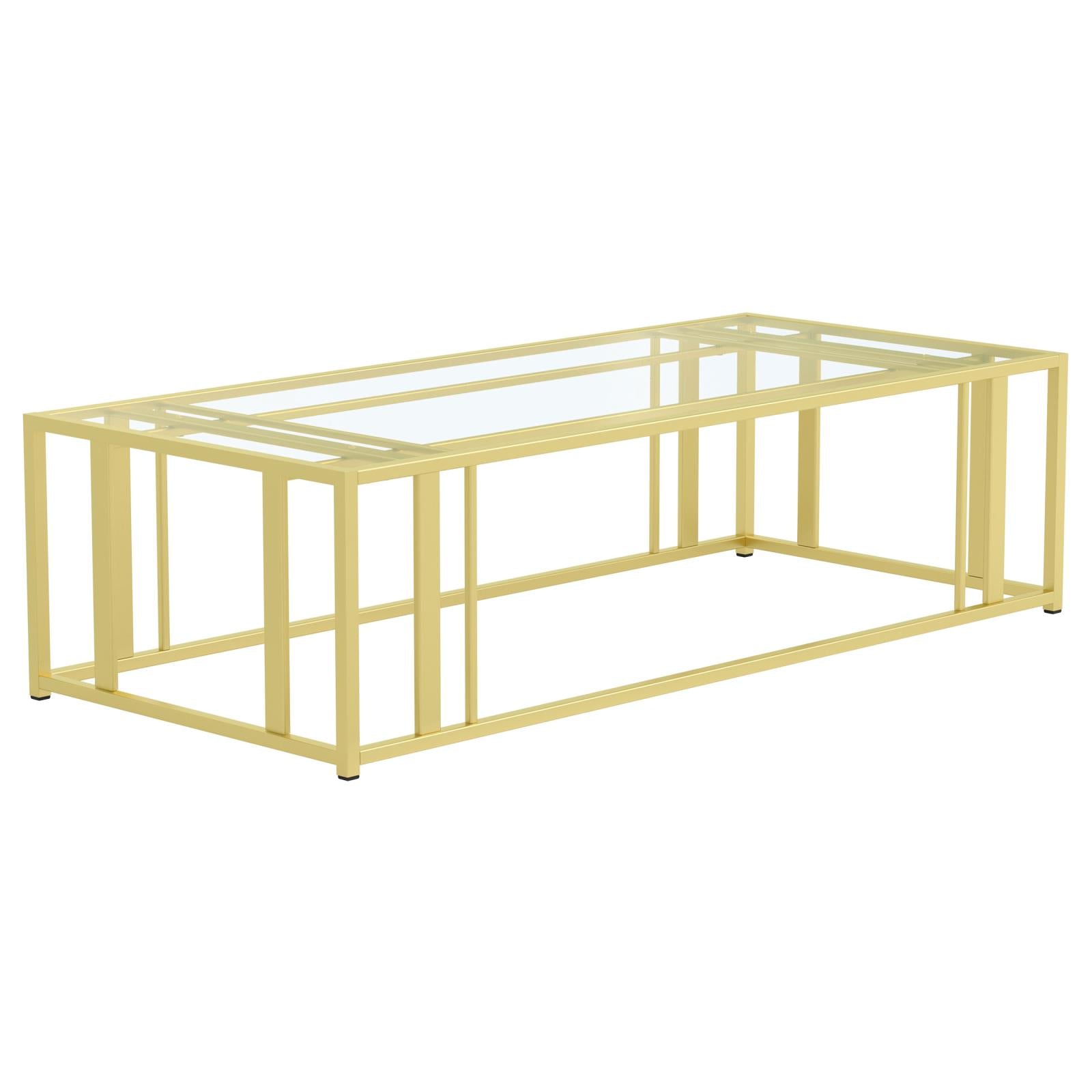 Adri Matte Brass Metal Frame Coffee Table - 723608 - Bien Home Furniture & Electronics