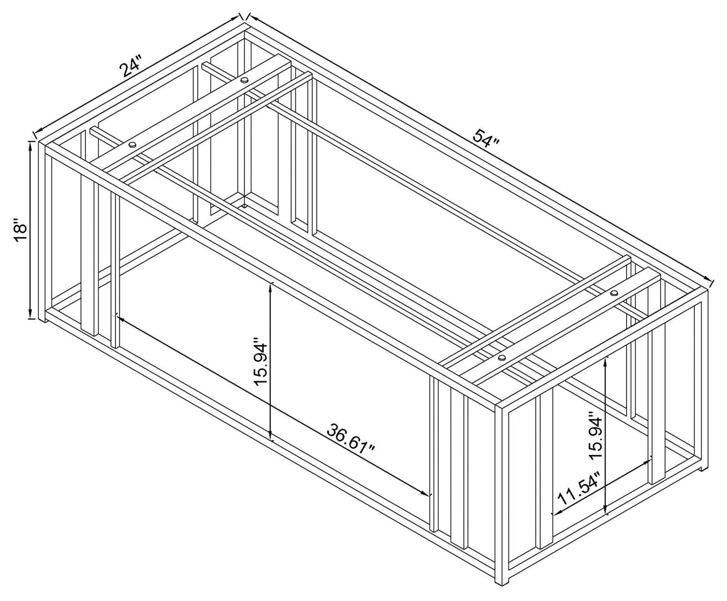 Adri Matte Brass Metal Frame Coffee Table - 723608 - Bien Home Furniture & Electronics