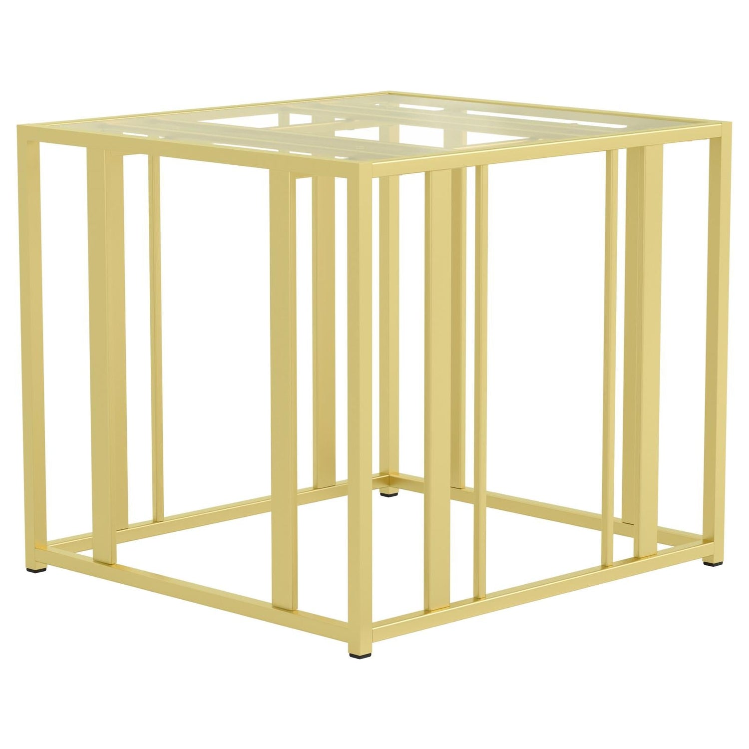 Adri Metal Frame End Table Matte Brass - 723607 - Bien Home Furniture & Electronics