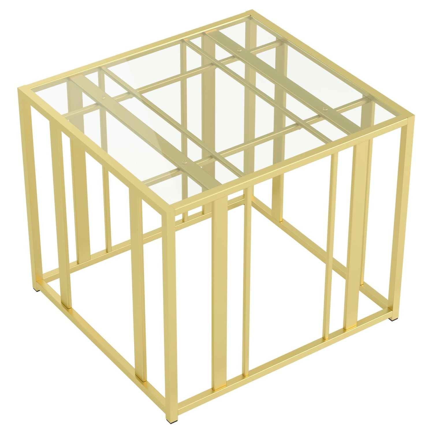 Adri Metal Frame End Table Matte Brass - 723607 - Bien Home Furniture & Electronics