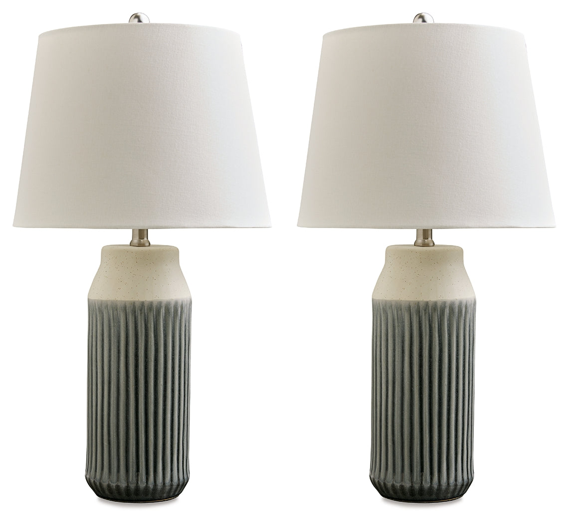 Afener Blue/Beige Table Lamp (Set of 2) - L177984 - Bien Home Furniture & Electronics