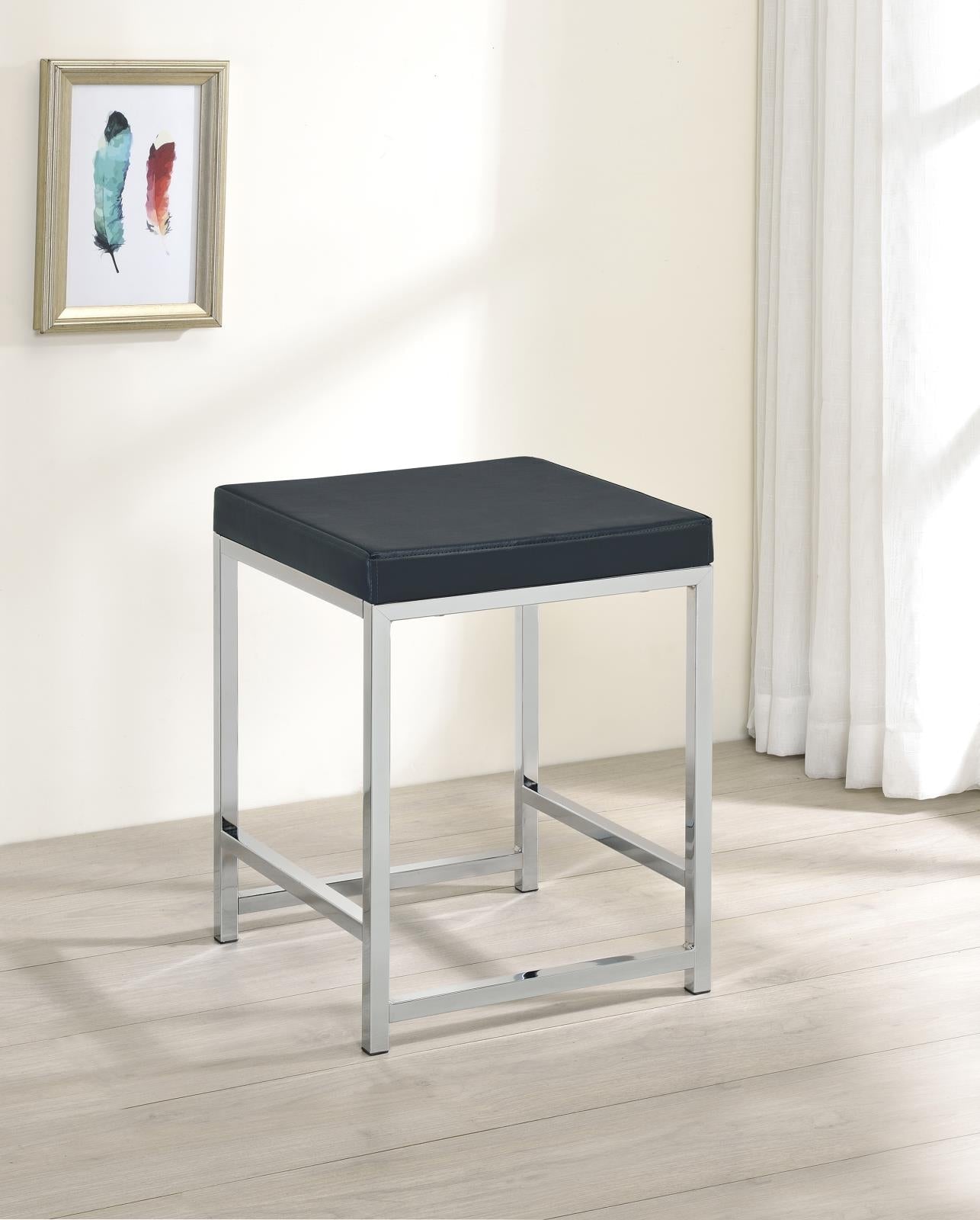 Afshan Square Padded Cushion Upholstered Vanity Stool - 935924 - Bien Home Furniture & Electronics