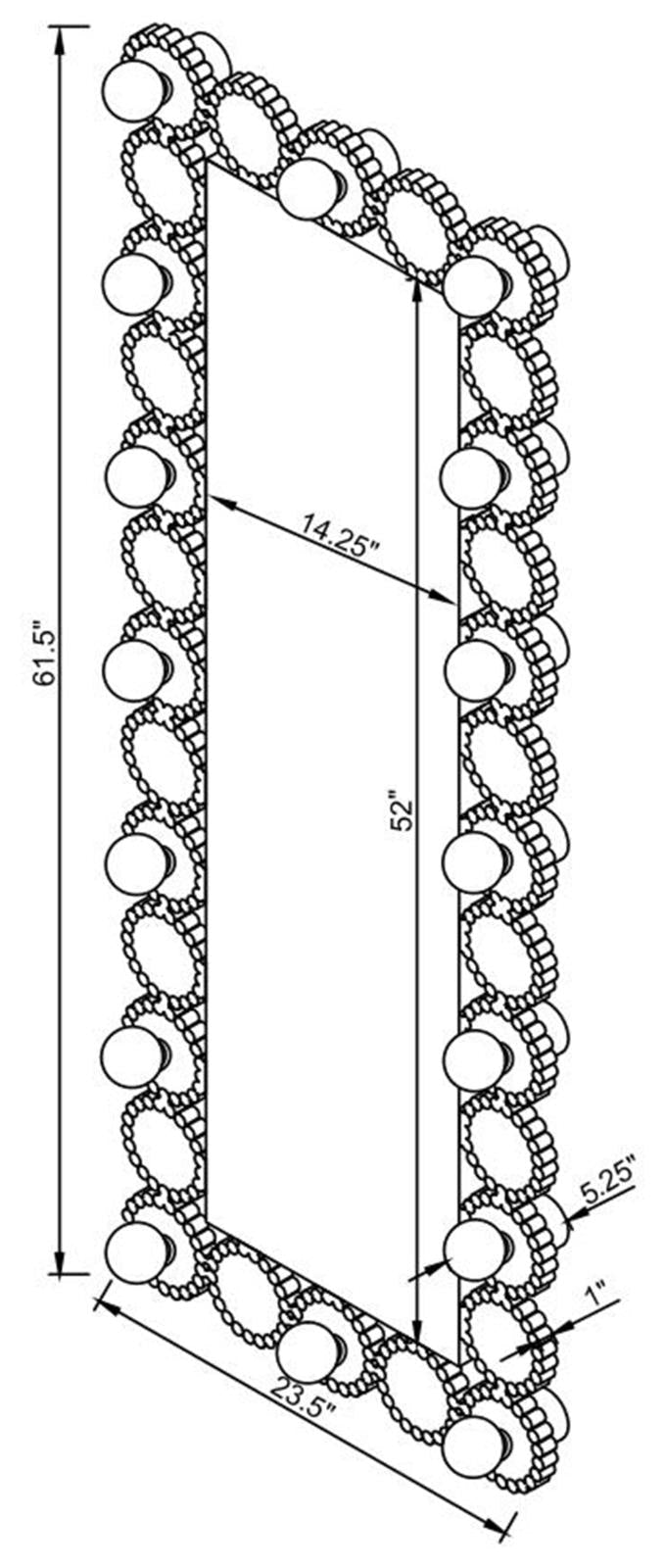 Aghes Rectangular Wall Mirror with LED Lighting Mirror - 961623 - Bien Home Furniture & Electronics