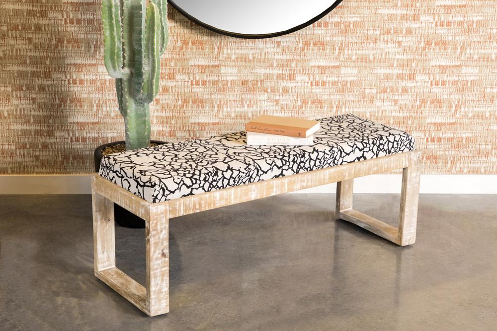 Aiden Black/White Sled Leg Upholstered Accent Bench - 914138 - Bien Home Furniture &amp; Electronics