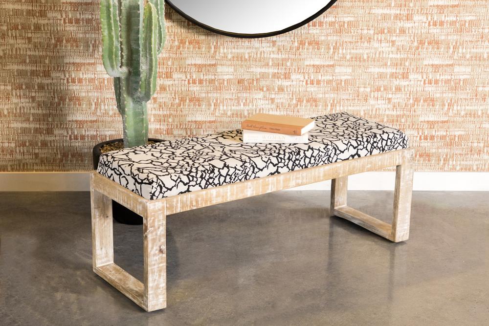 Aiden Black/White Sled Leg Upholstered Accent Bench - 914138 - Bien Home Furniture & Electronics