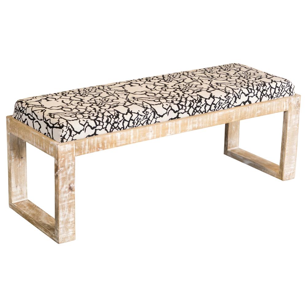 Aiden Black/White Sled Leg Upholstered Accent Bench - 914138 - Bien Home Furniture & Electronics