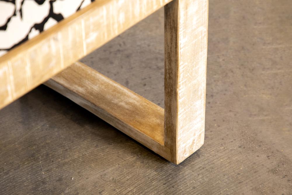 Aiden Black/White Sled Leg Upholstered Accent Bench - 914138 - Bien Home Furniture & Electronics