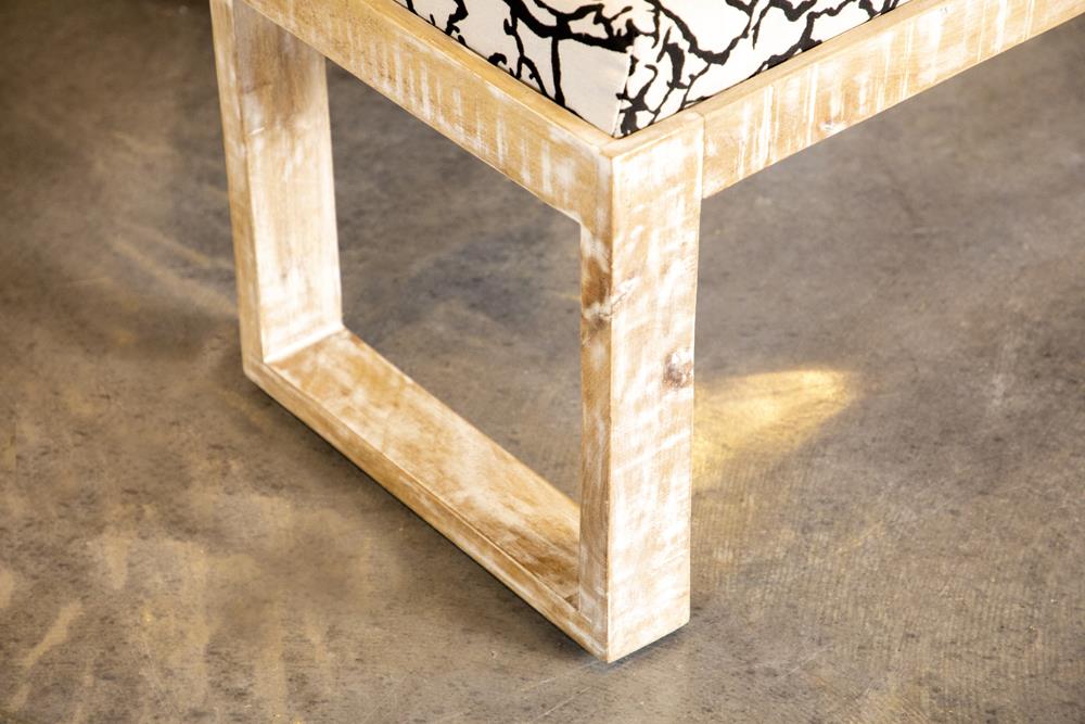 Aiden Black/White Sled Leg Upholstered Accent Bench - 914138 - Bien Home Furniture & Electronics