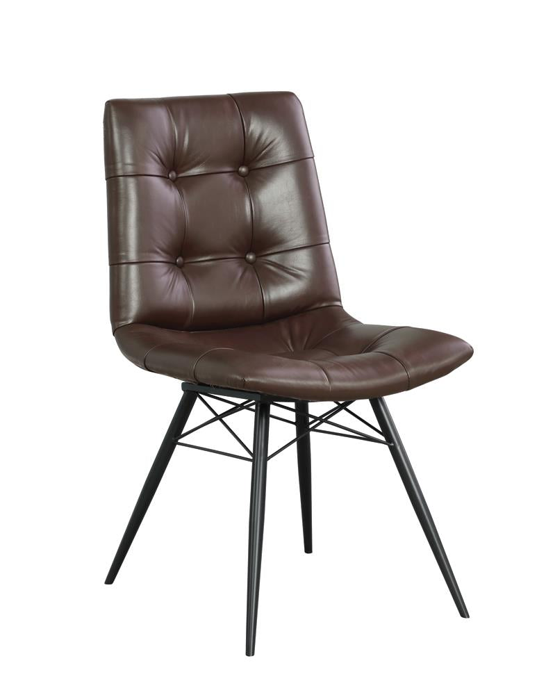 Aiken Brown Upholstered Tufted Side Chairs, Set of 4 - 107853 - Bien Home Furniture & Electronics