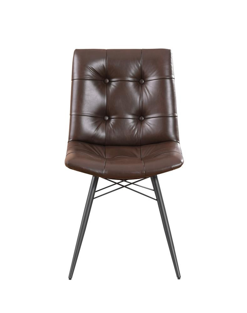 Aiken Brown Upholstered Tufted Side Chairs, Set of 4 - 107853 - Bien Home Furniture & Electronics