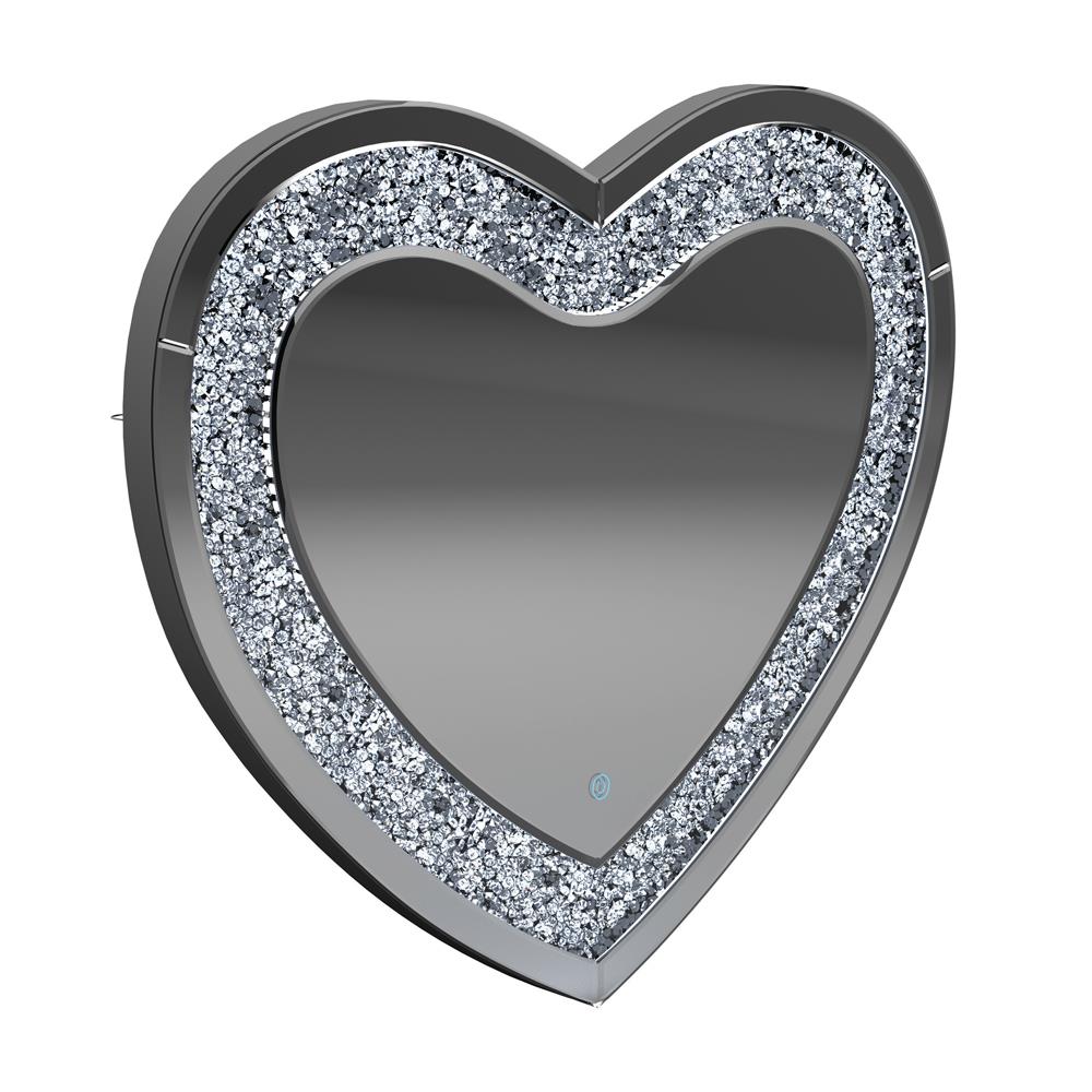 Aiko Silver Heart Shape Wall Mirror - 961535 - Bien Home Furniture & Electronics