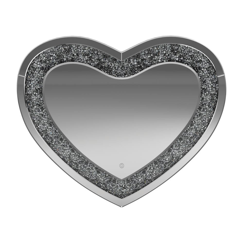 Aiko Silver Heart Shape Wall Mirror - 961535 - Bien Home Furniture & Electronics
