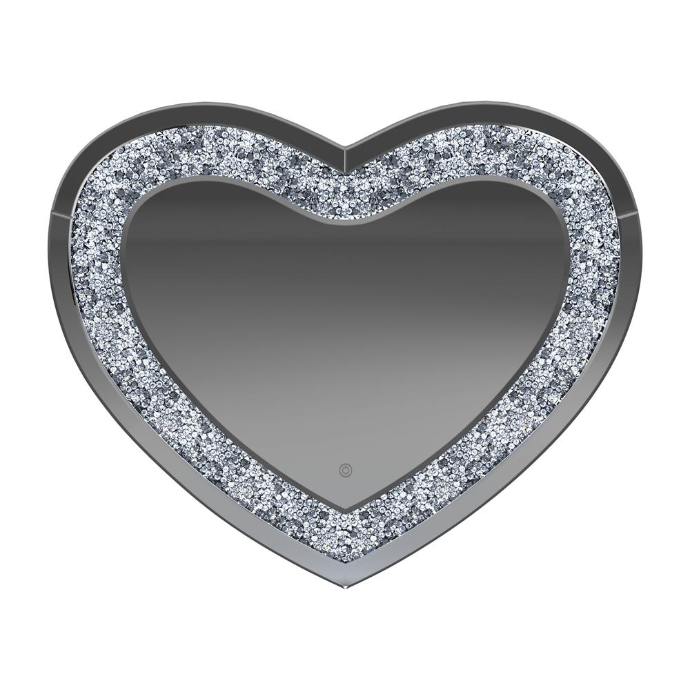 Aiko Silver Heart Shape Wall Mirror - 961535 - Bien Home Furniture & Electronics