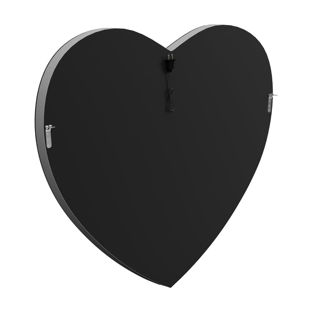 Aiko Silver Heart Shape Wall Mirror - 961535 - Bien Home Furniture & Electronics